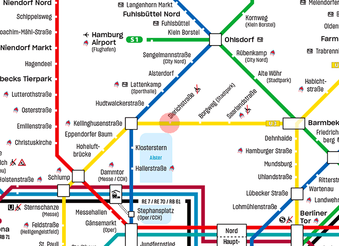 Sierichstrasse station map