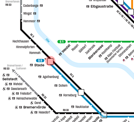 Stade station map