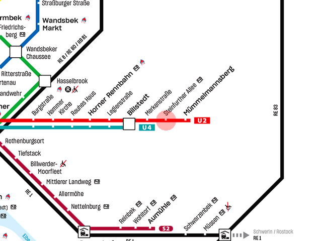 Steinfurther Allee station map