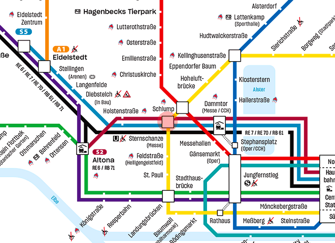 Sternschanze station map