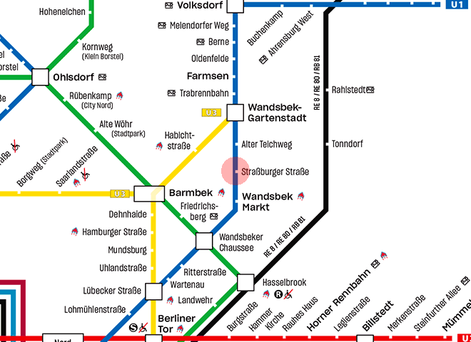 Strassburger Strasse station map
