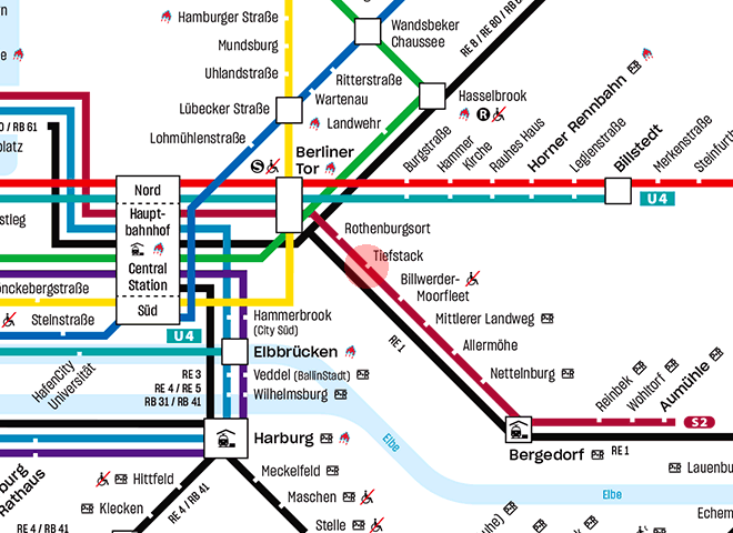 Tiefstack station map