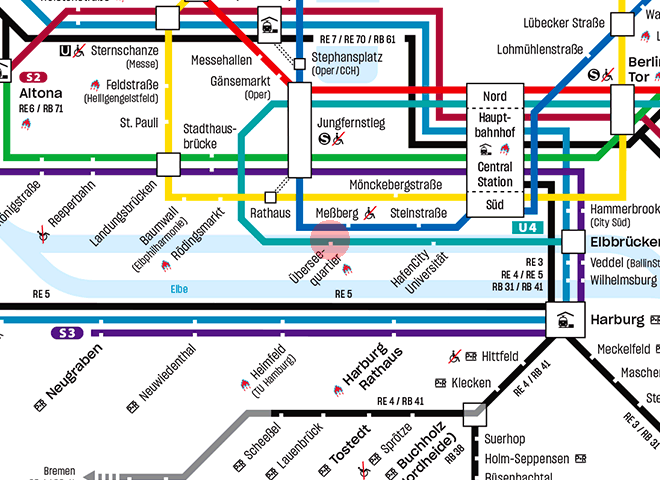 Uberseequartier station map
