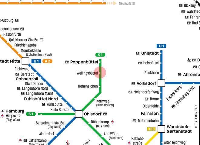 Wellingsbuttel station map