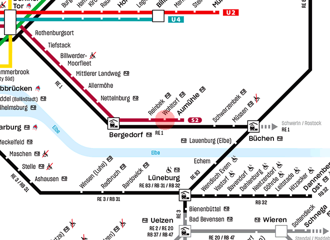 Wohltorf station map