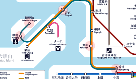 Hong Kong MTR Airport Express map