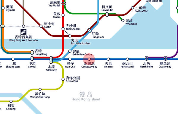 Causeway Bay station map