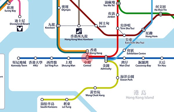 Central Station Map Hong Kong Mtr