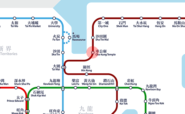Che Kung Temple station map