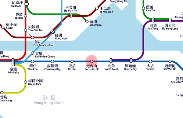 Fortress Hill station map