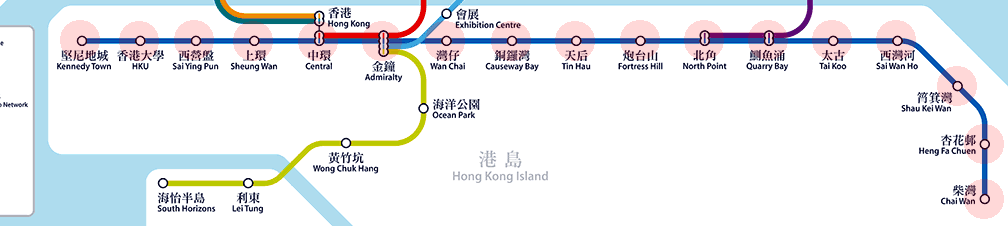 Hong Kong MTR Island Line map