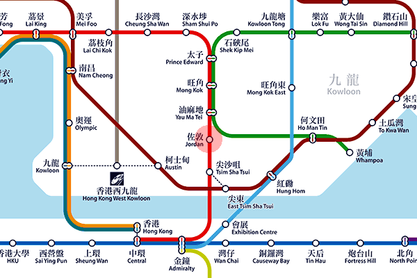 Jordan station map