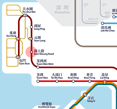 Kam Sheung Road station map