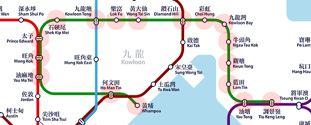 Hong Kong MTR Kwun Tong Line map