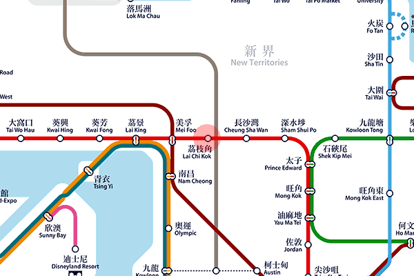 Lai Chi Kok station map