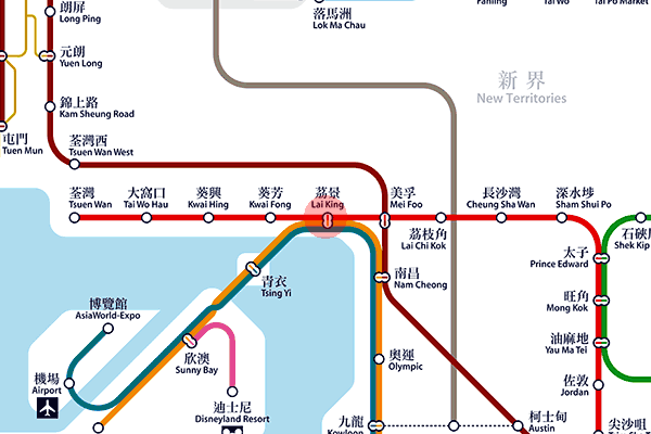 Lai King station map