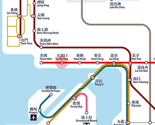 Tai Wo Hau station map