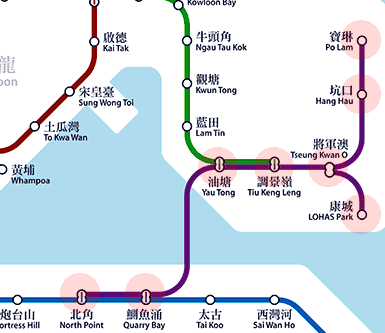Hong Kong MTR Tseung Kwan O Line map