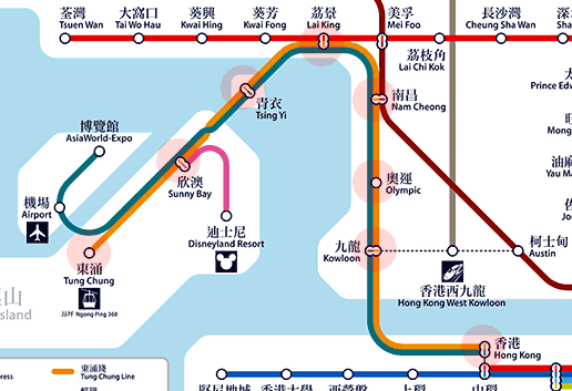 Hong Kong MTR Tung Chung Line map