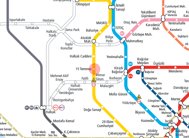 15 Temmuz station map