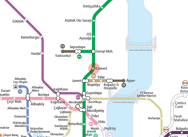 4. Levent station map