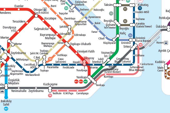 Aksaray station map