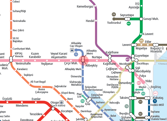 Alibeykoy station map