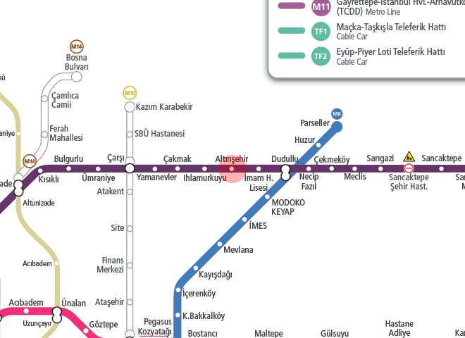 Altinsehir station map