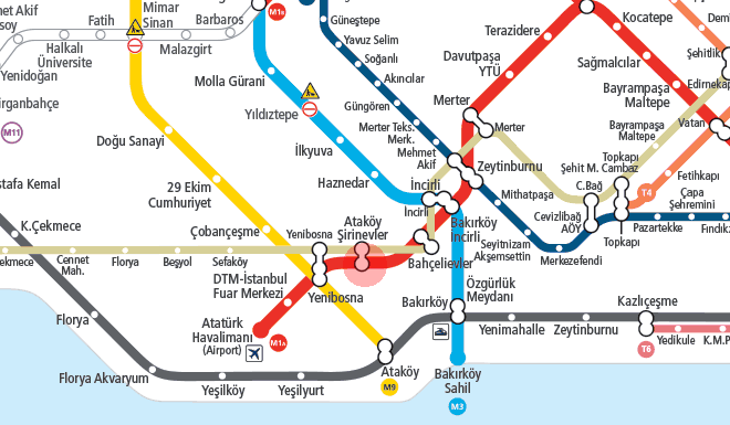 Atakoy-Sirinevler station map