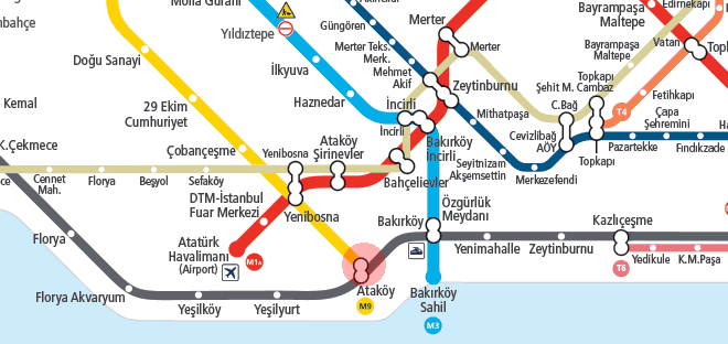 Atakoy station map