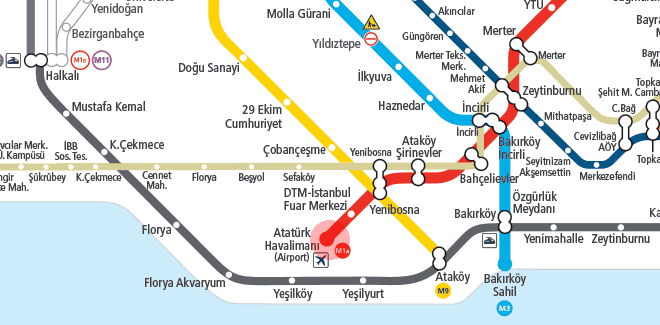 Ataturk Havalimani station map