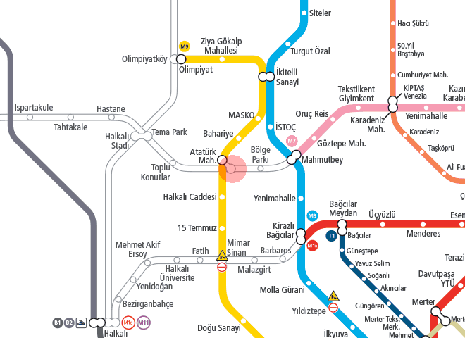 Ataturk Mahallesi station map