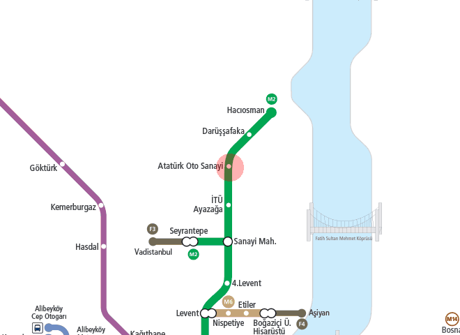 Ataturk Oto Sanayi station map