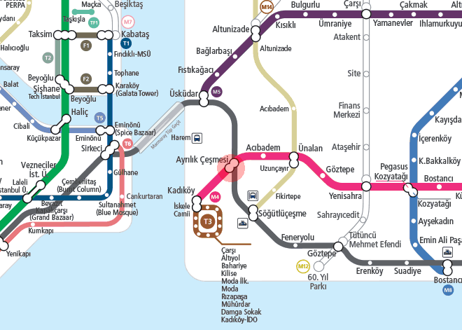 Ayrilik Cesmesi station map