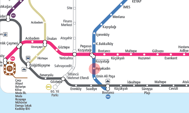 Aysekadin station map