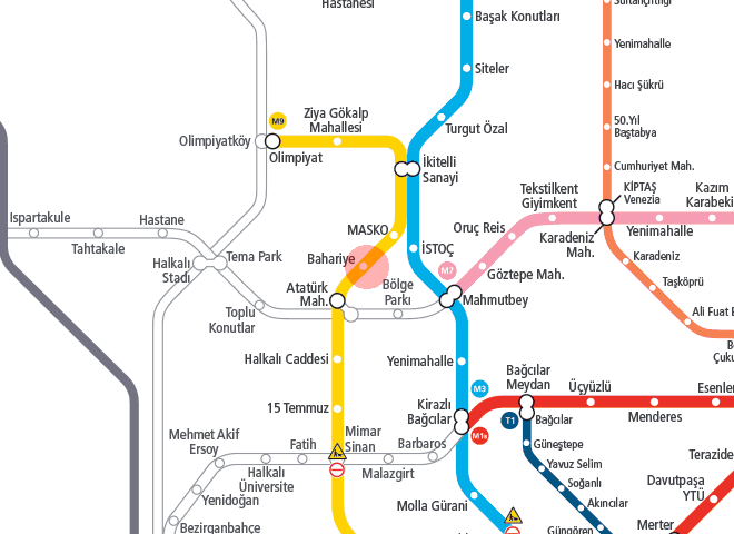 Bahariye station map