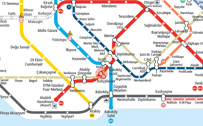 Bahcelievler station map