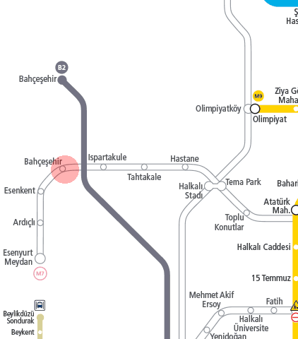 Bahcesehir station map