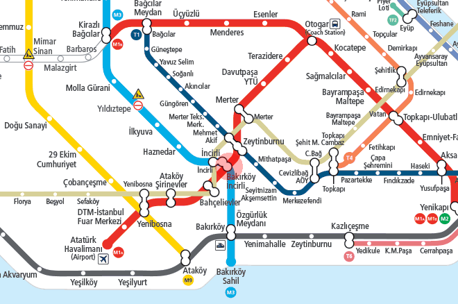 Bakirkoy-Incirli station map