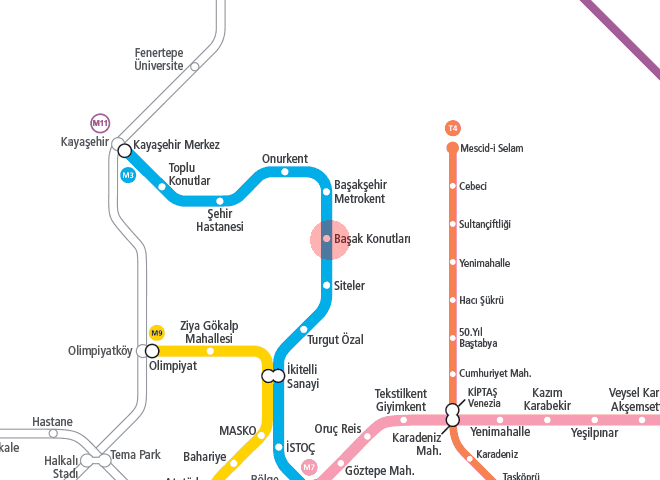 Basak Konutlari station map