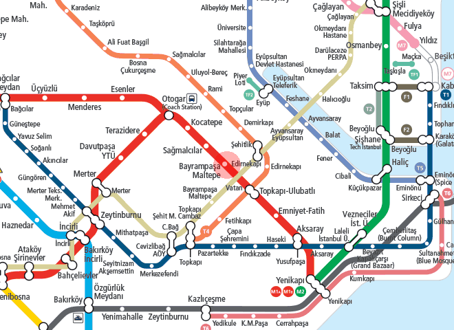 Bayrampasa-Maltepe station map