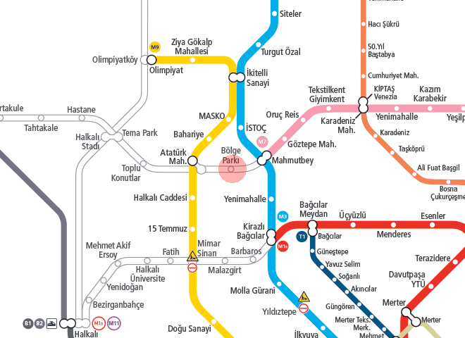 Bolge Parki station map