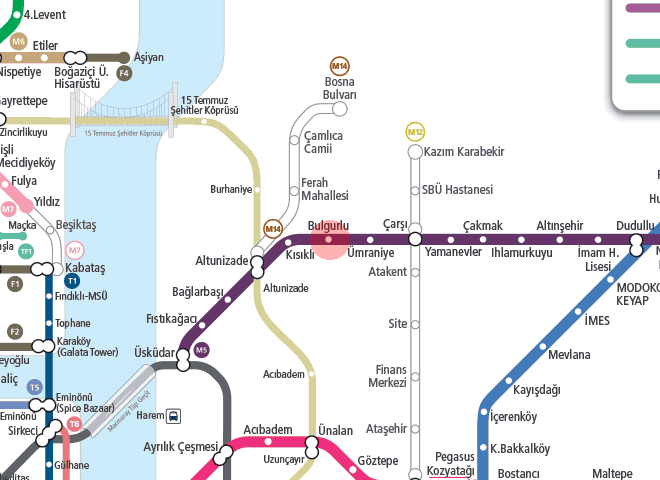 Bulgurlu station map