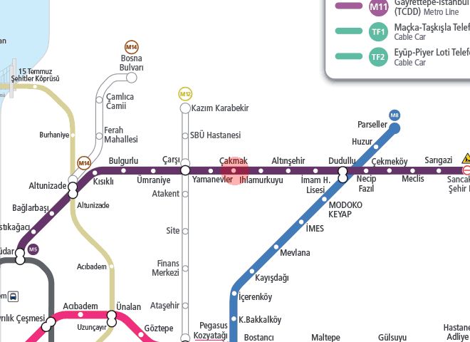 Cakmak station map