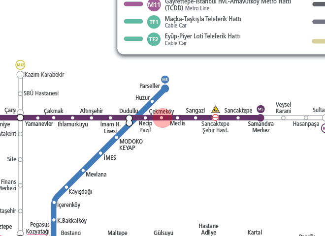 Cekmekoy station map