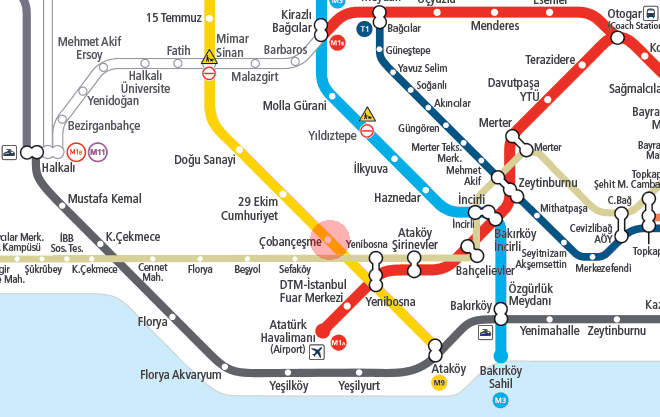 Cobancesme station map