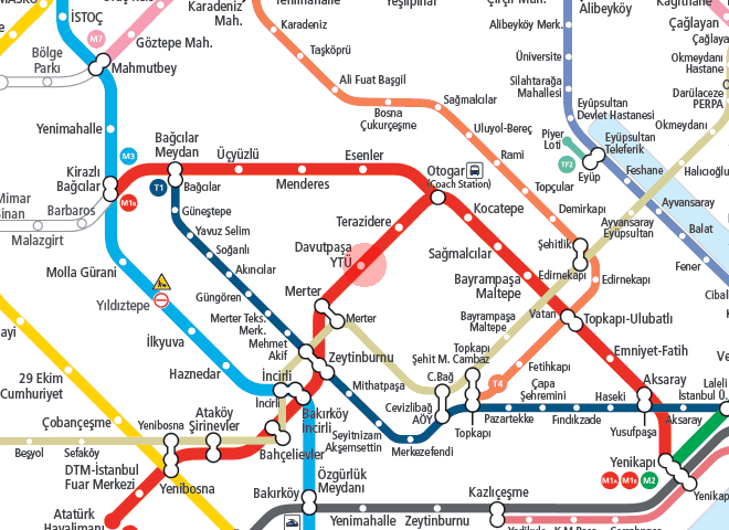 Davutpasa-YTU station map