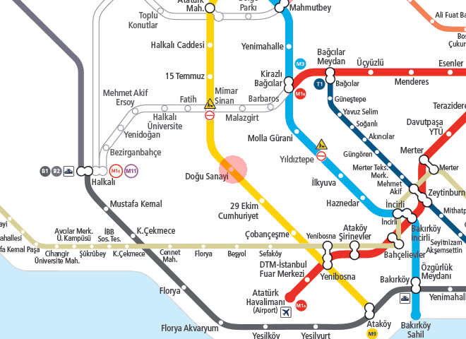 Dogu Sanayi station map