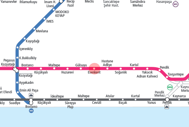 Esenkent station map