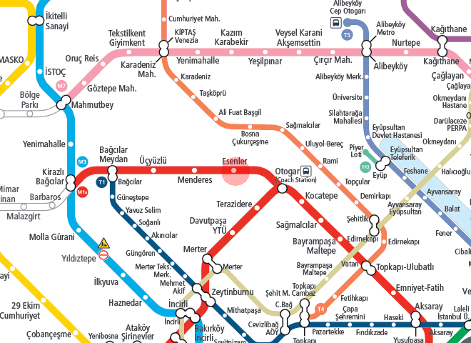 Esenler station map